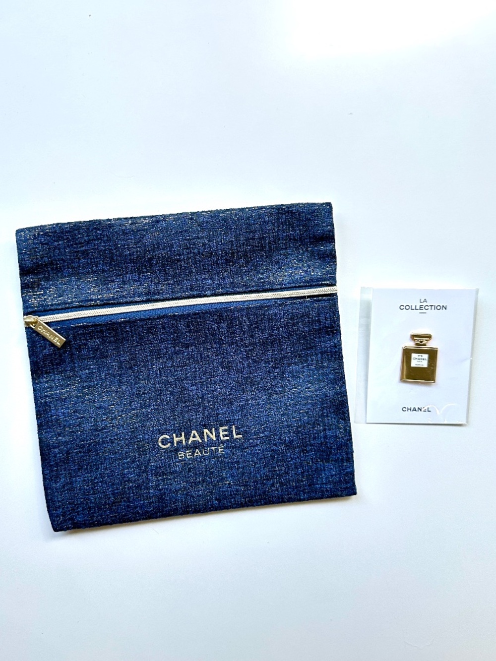 CHANEL Beauty Travel Cosmetic Case Pouch and Pin